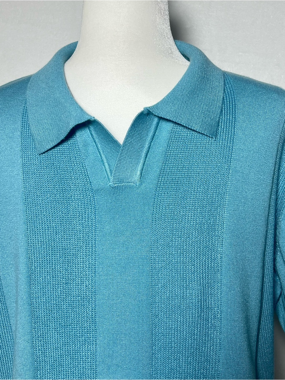 NWOT Blue Short Sleeve Knit Polo - size L - Picture 6 of 13